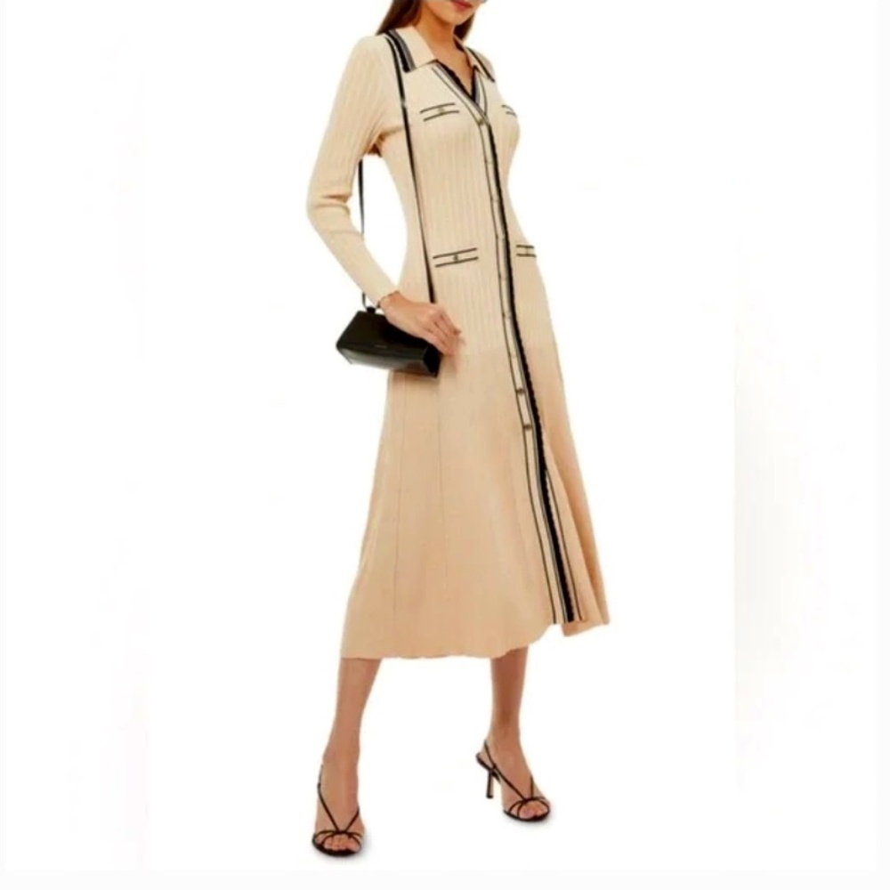 Sandro Alexandrine ribbed knit midi dress